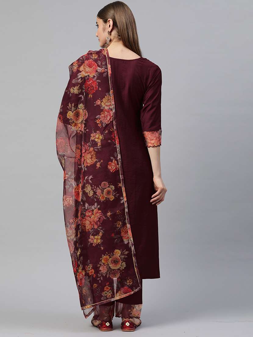 women kurta pant set with dupatta - 21230584 - Standard Image - 2