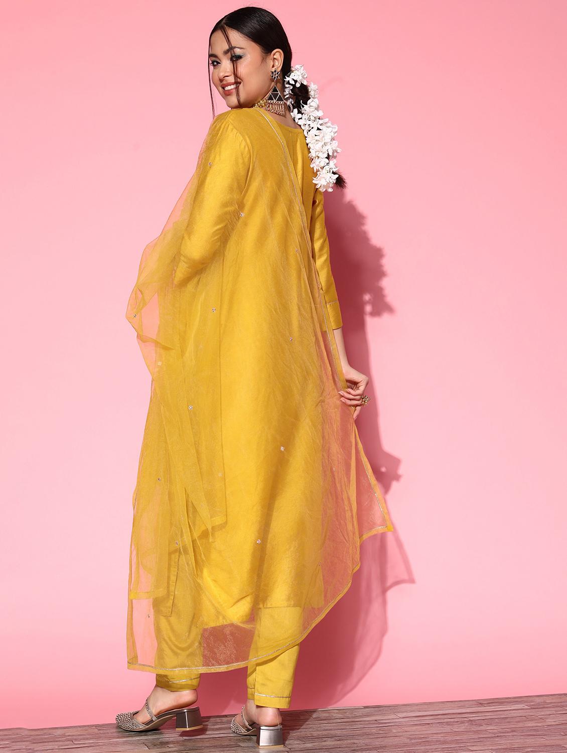 women kurta pant set with dupatta - 21230662 - Standard Image - 2