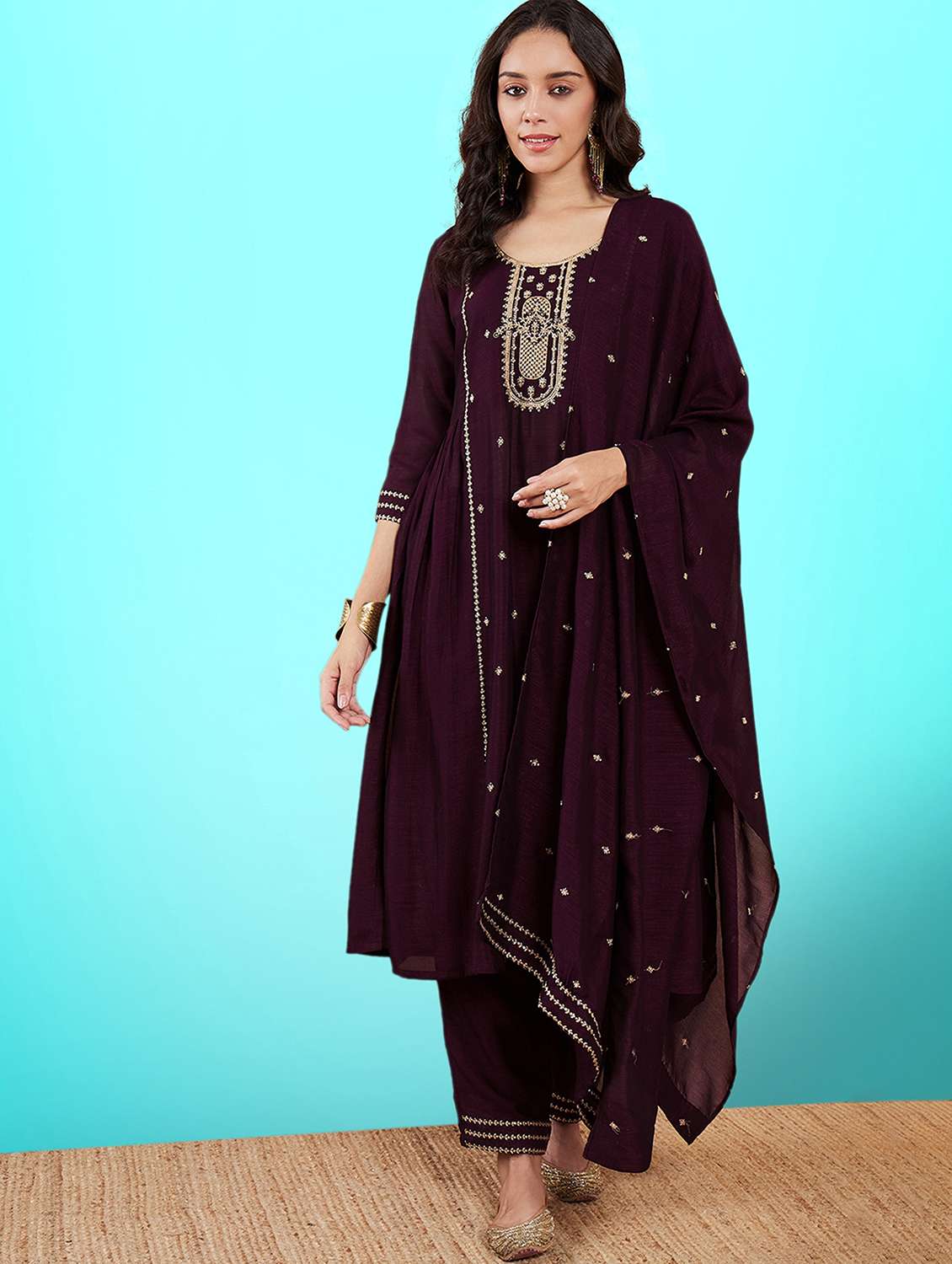 Women Kurta Pant Set With Dupatta