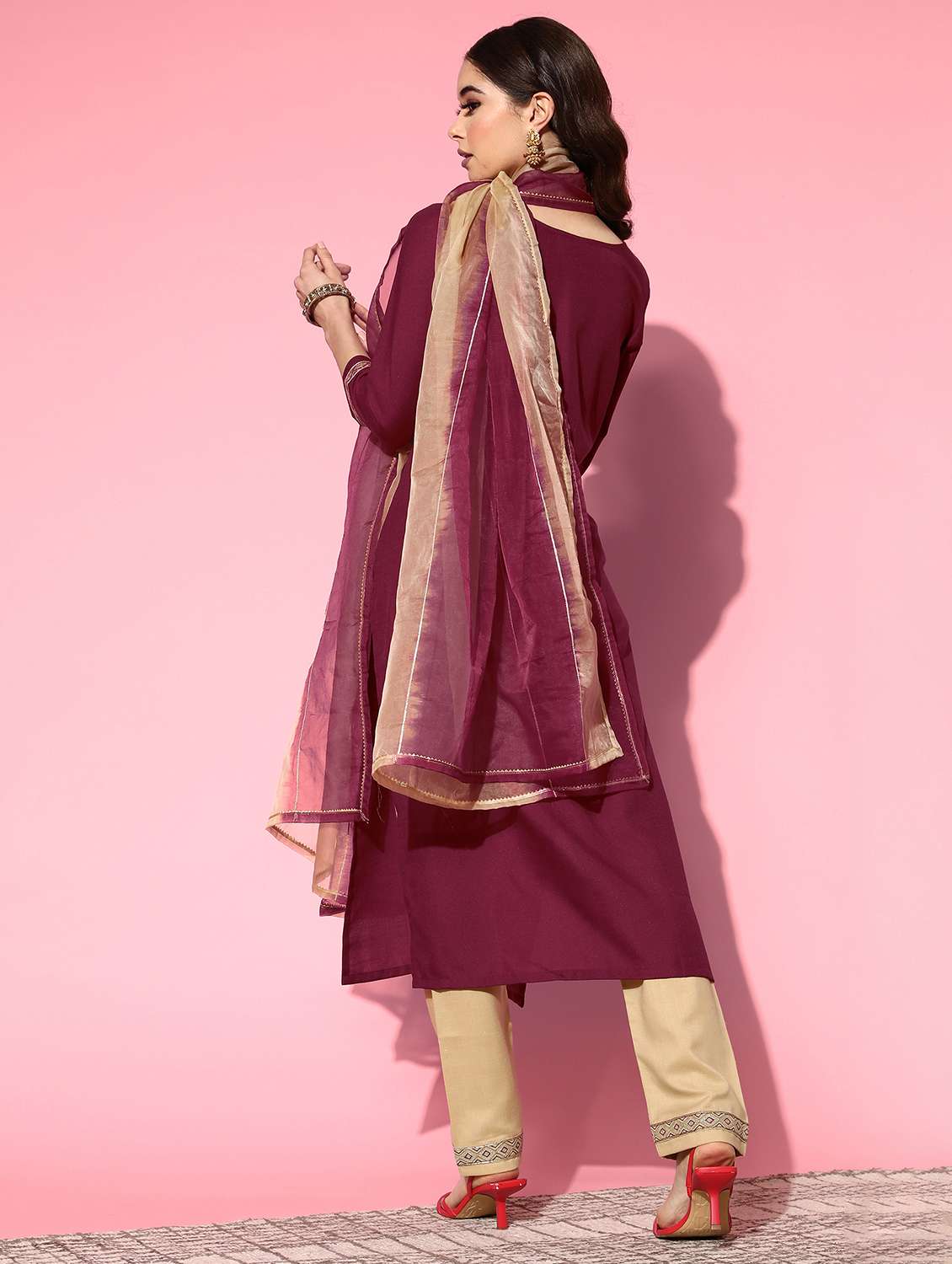 women kurta pant set with dupatta - 21230715 -  Standard Image - 2