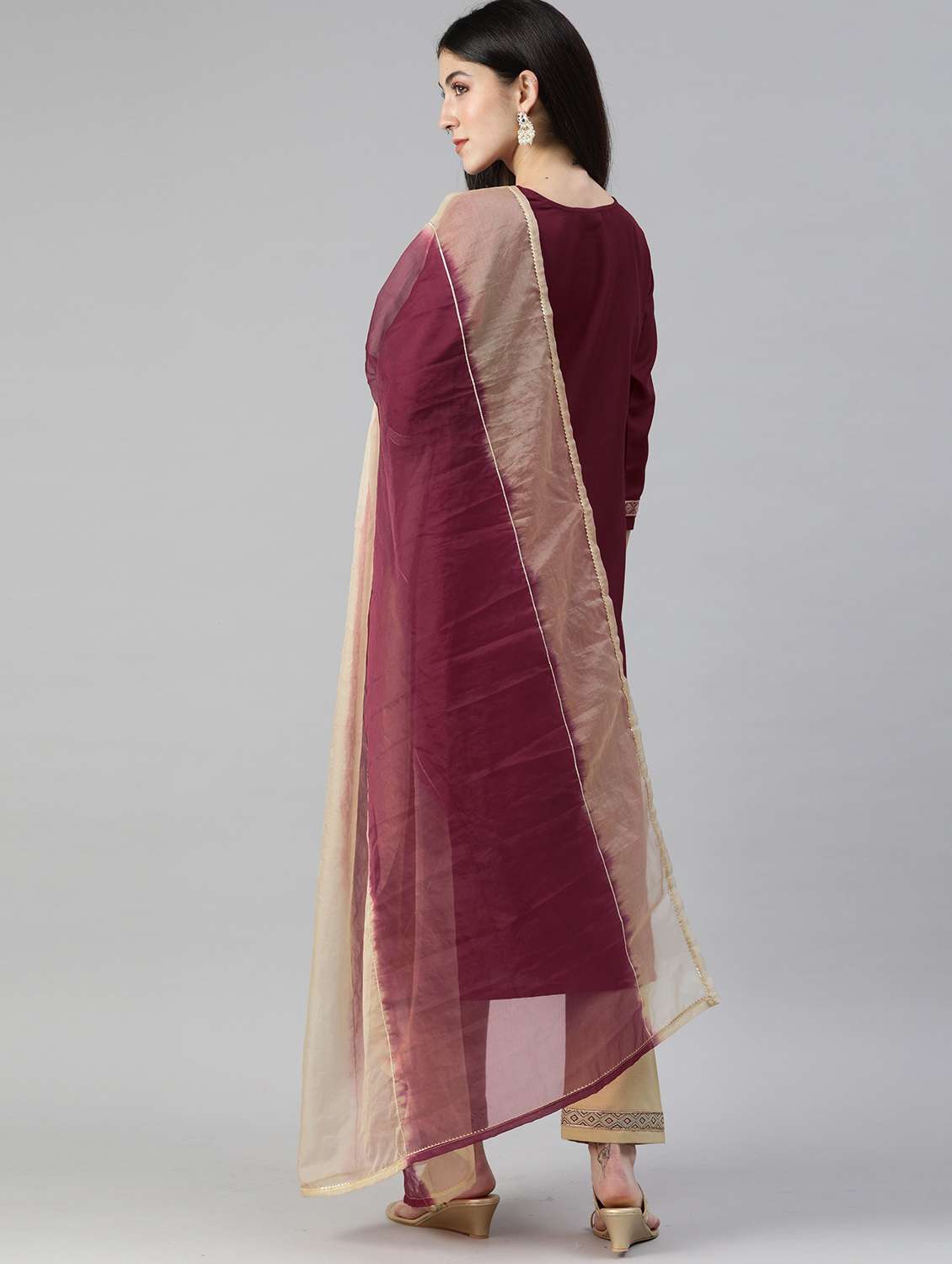 women kurta pant set with dupatta - 21230716 - Standard Image - 2