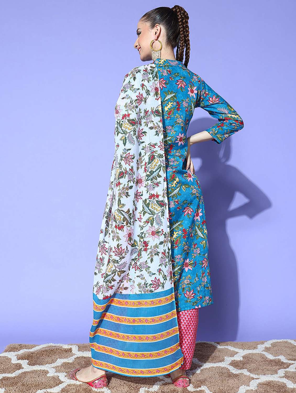 women kurta pant set with dupatta - 21230752 - Standard Image - 2