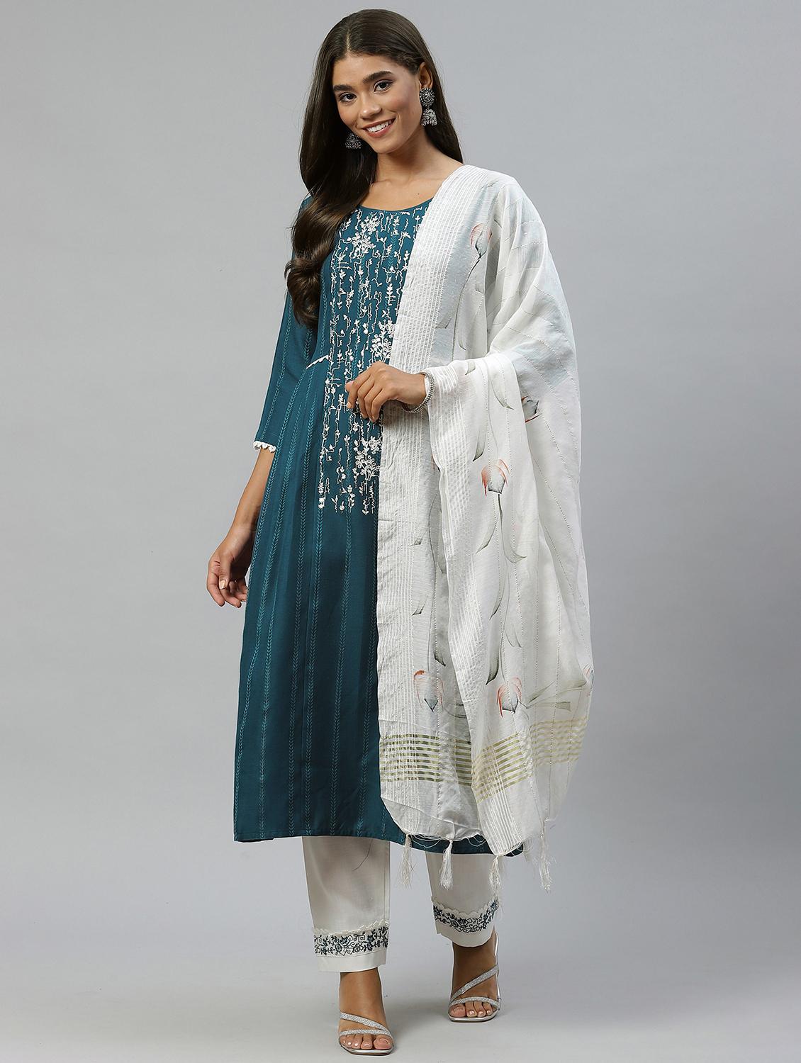 women kurta pant set with dupatta - 21230772 - Standard Image - 2