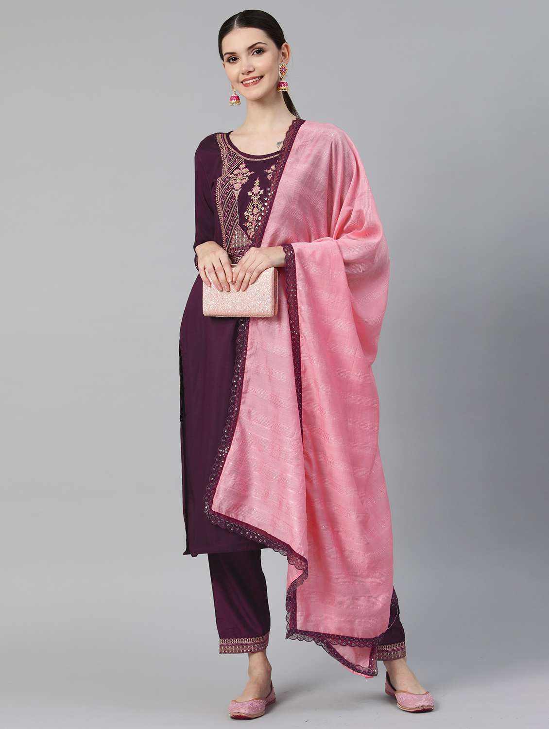 women kurta pant set with dupatta - 21230777 - Standard Image - 2