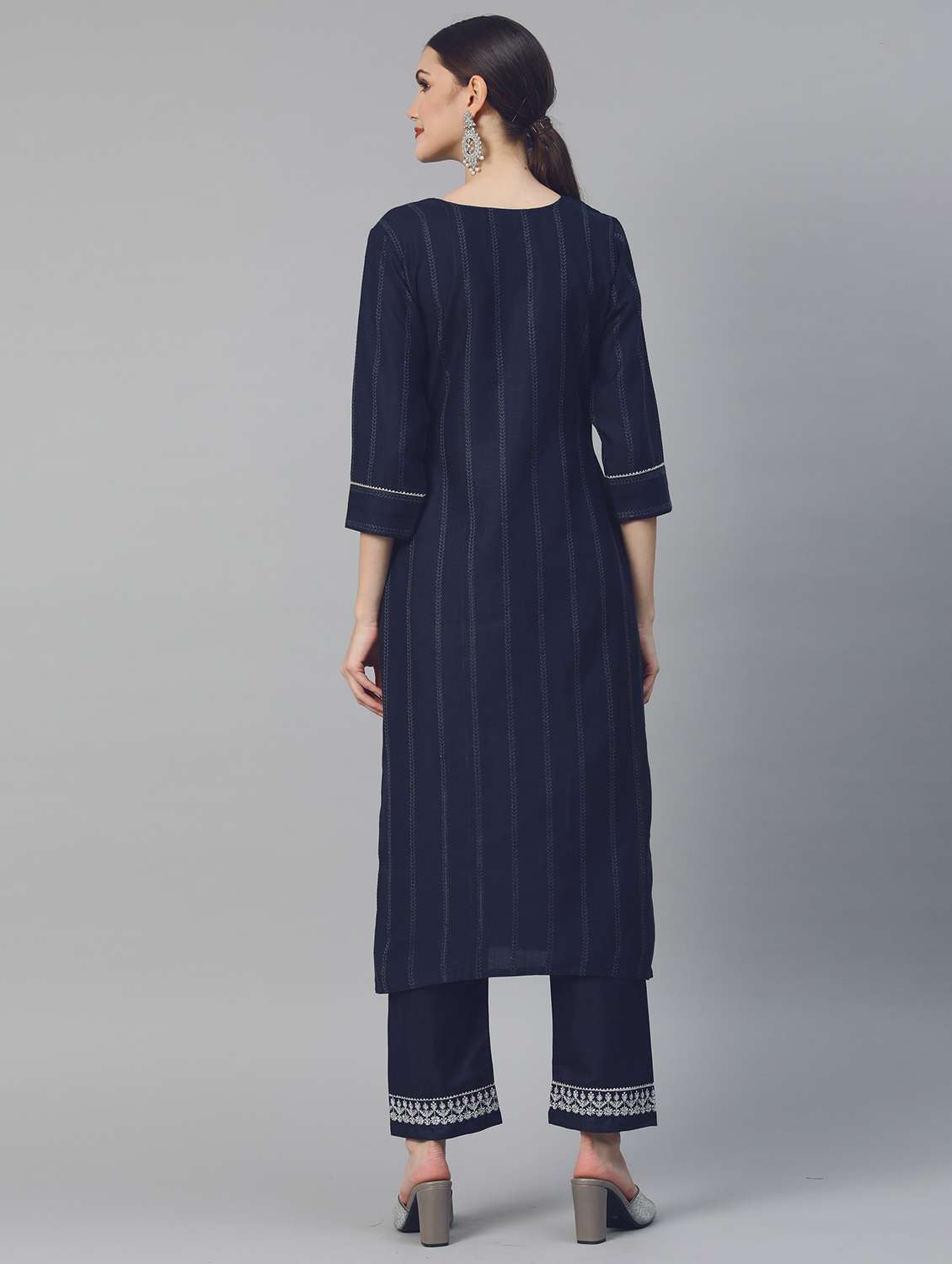 women round neck kurta pant set - 21230832 - Standard Image - 2