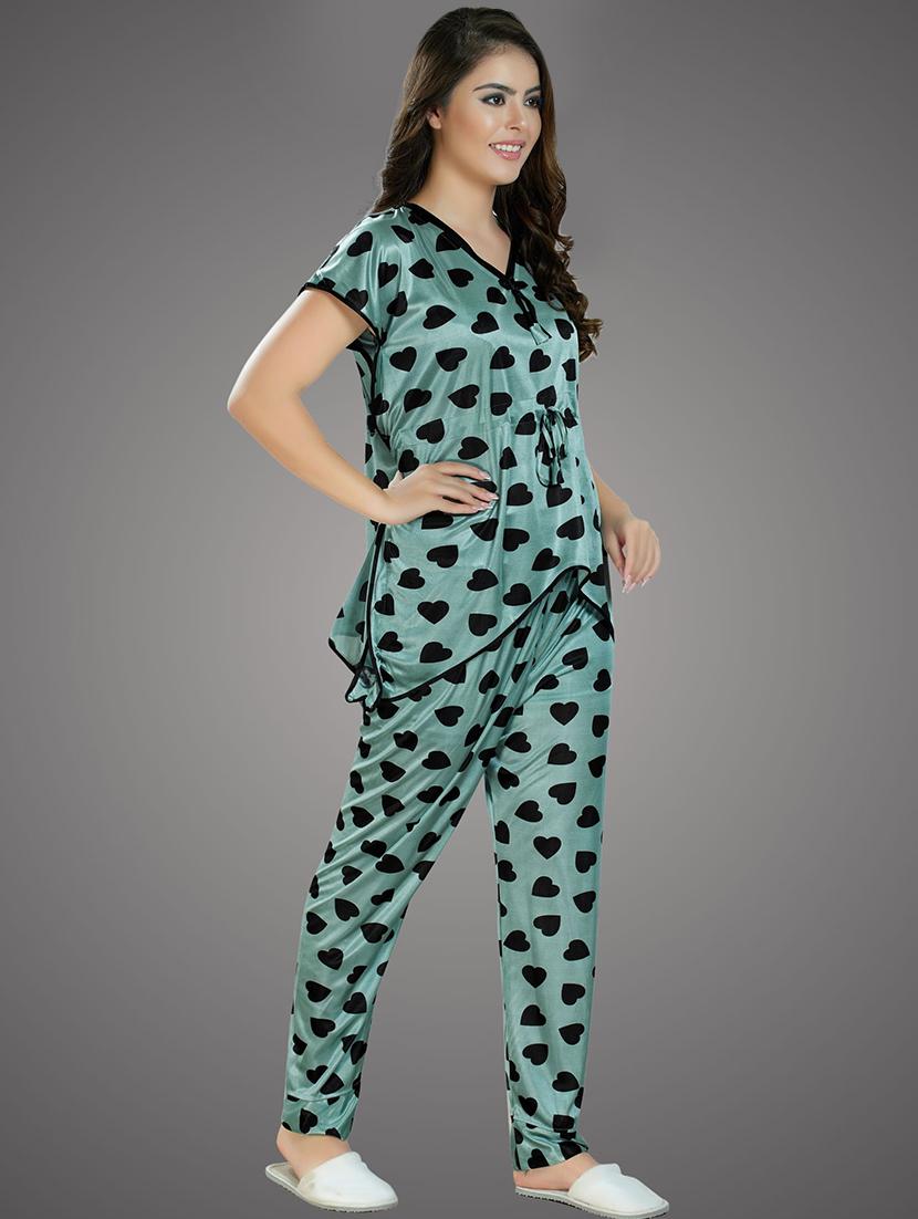 women printed pyjama nightwear set - 21231307 - Standard Image - 2