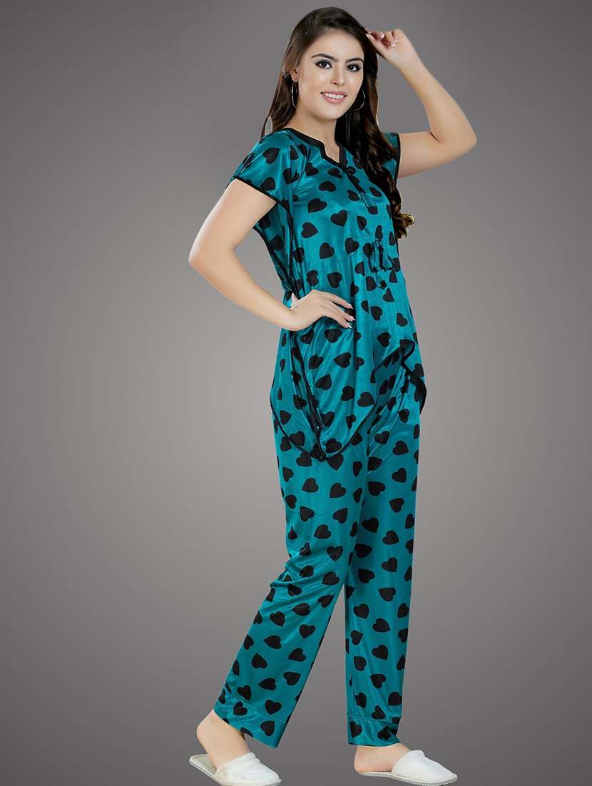 women printed pyjama nightwear set - 21231310 -  Standard Image - 2