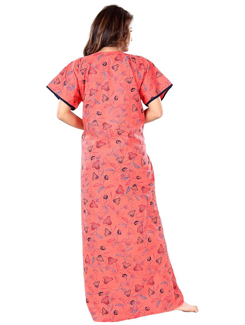 women printed satin nighty - 21231456 - Standard Image - 2