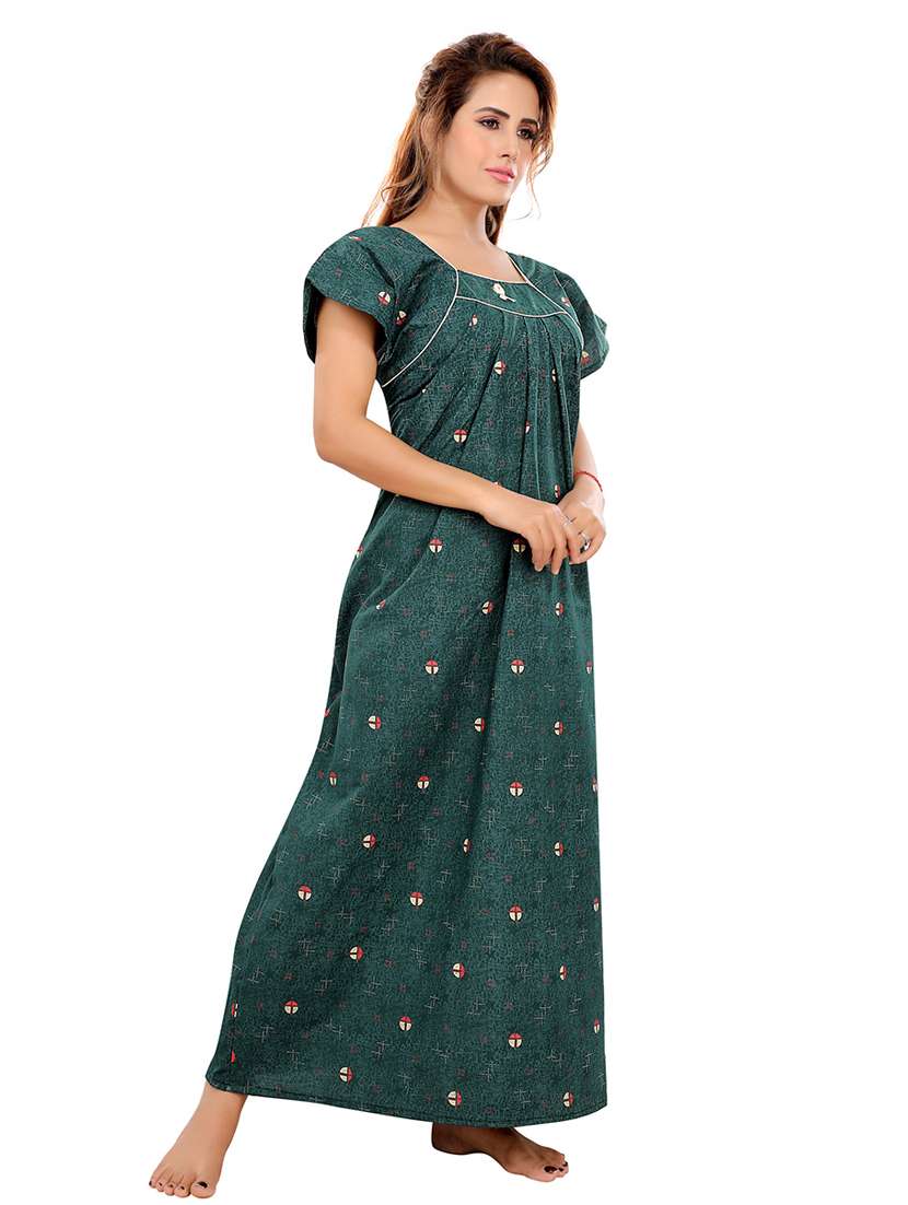 women printed cotton nighty - 21231654 - Standard Image - 2