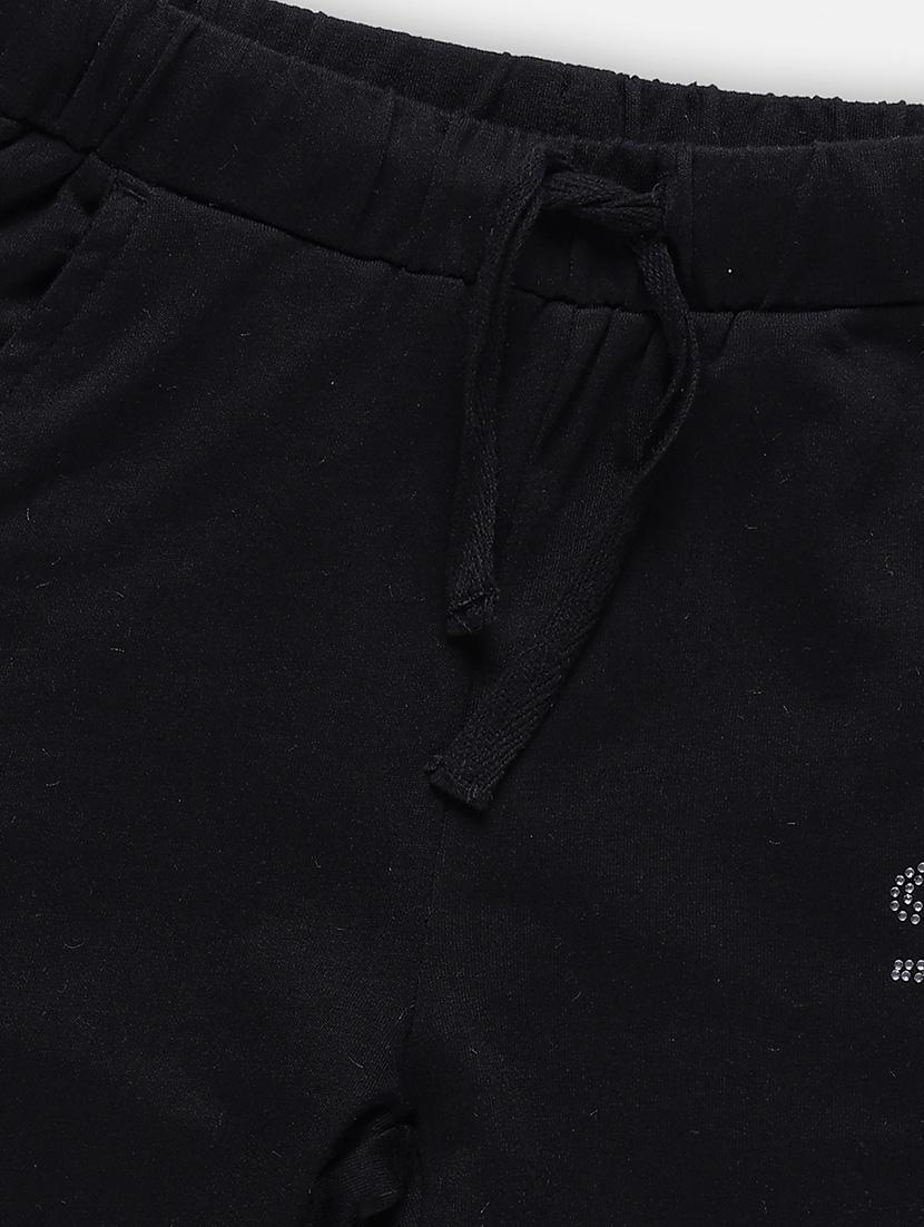 girl solid mid rise black jogger - 21231771 - Standard Image - 2