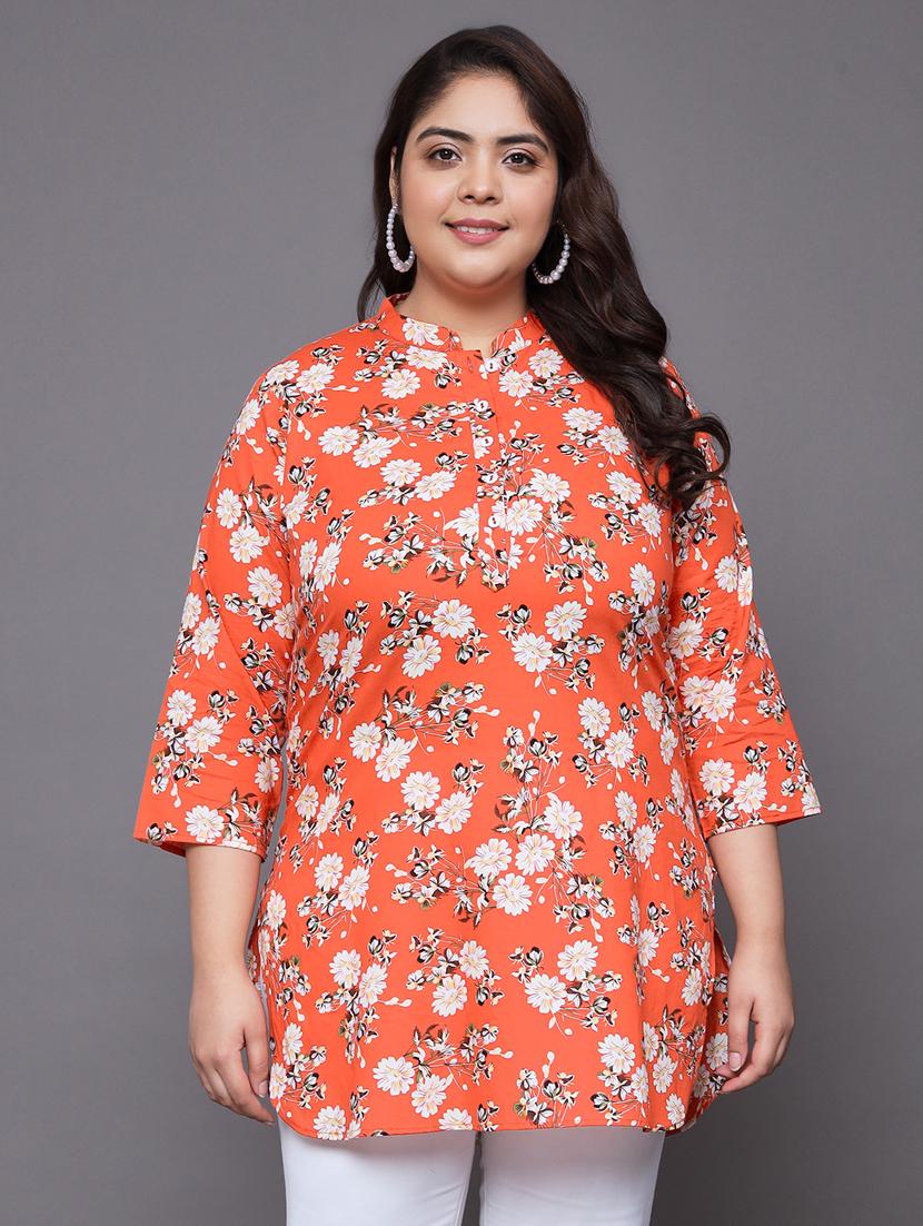 women three quarter sleeve straight kurti - 21231816 - Zoom Image - 0