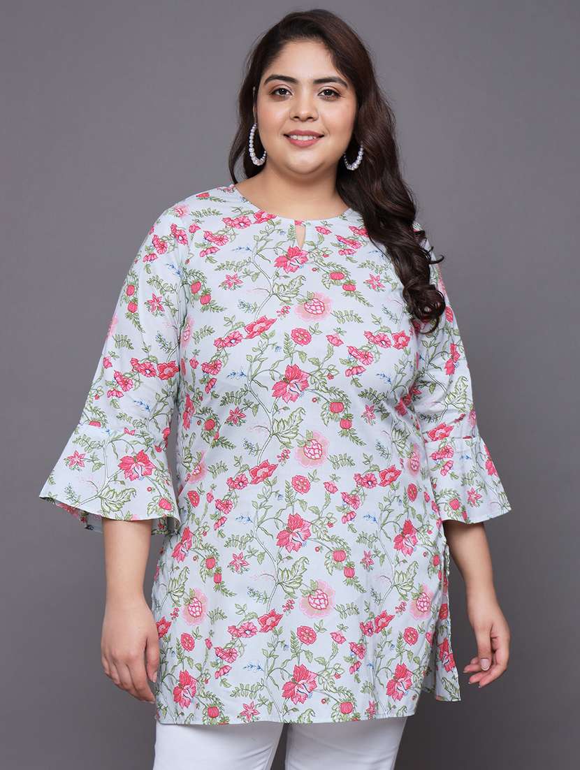 women green floral printed straight kurti - 21231817 -  Zoom Image - 0