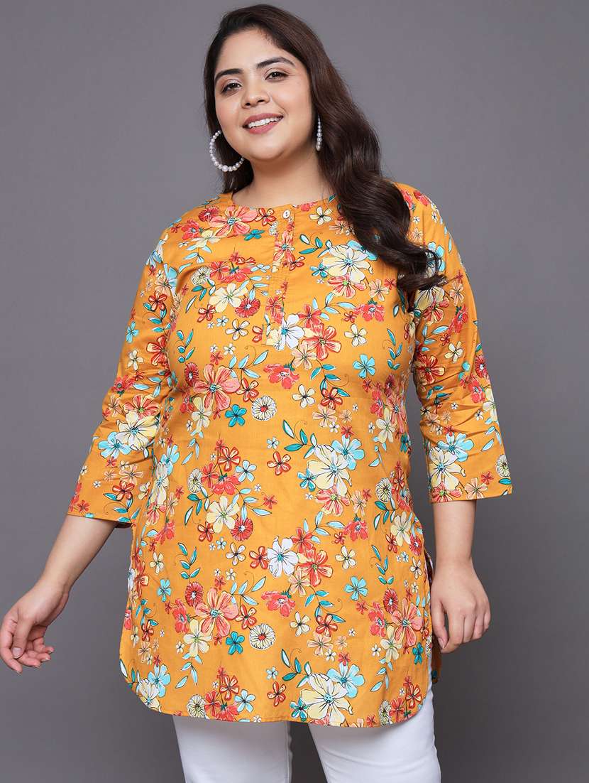 women three quarter sleeve straight kurti