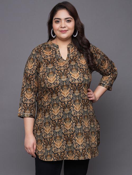 women three quarter sleeve straight kurti - 21231828 - Standard Image - 0