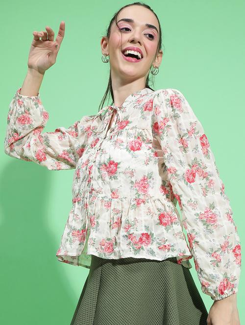 white polyester regular top - 21231881 -  Standard Image - 0