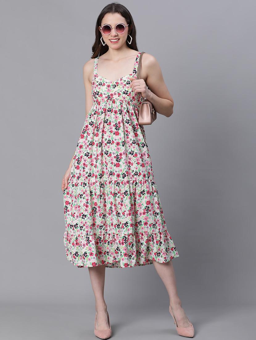 off white polyester a-line dress - 21231896 - Standard Image - 2