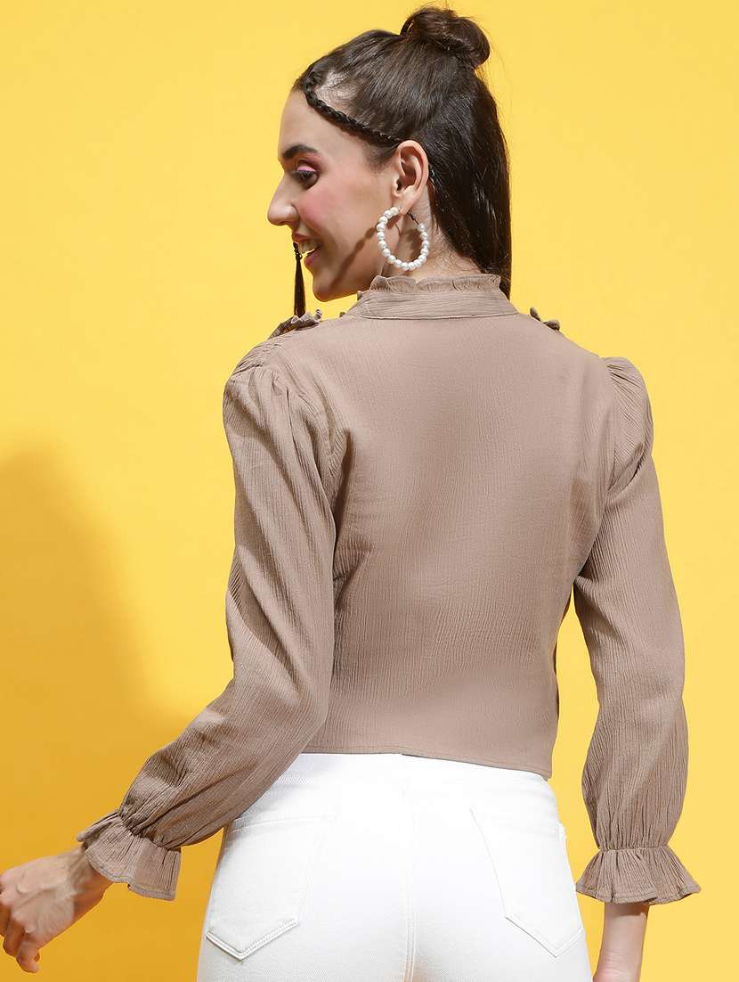 brown cotton regular shirt - 21231903 - Standard Image - 2