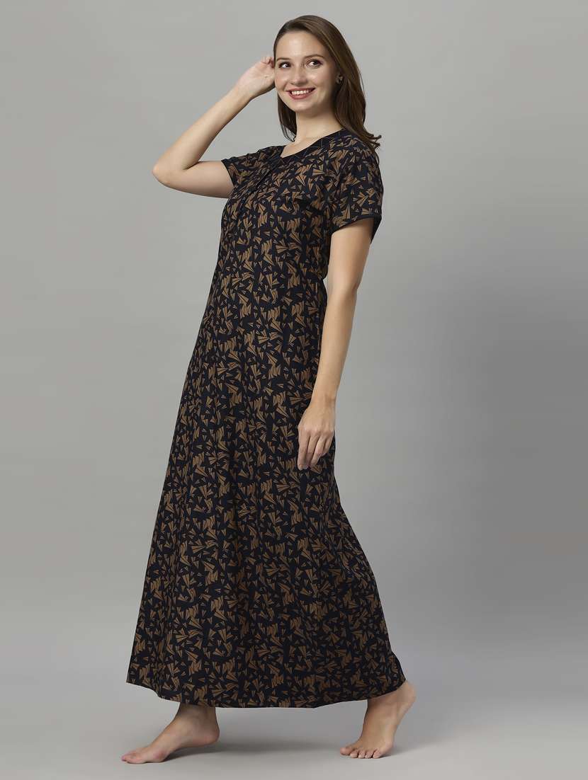 women printed round neck nighty - 21231937 -  Standard Image - 2