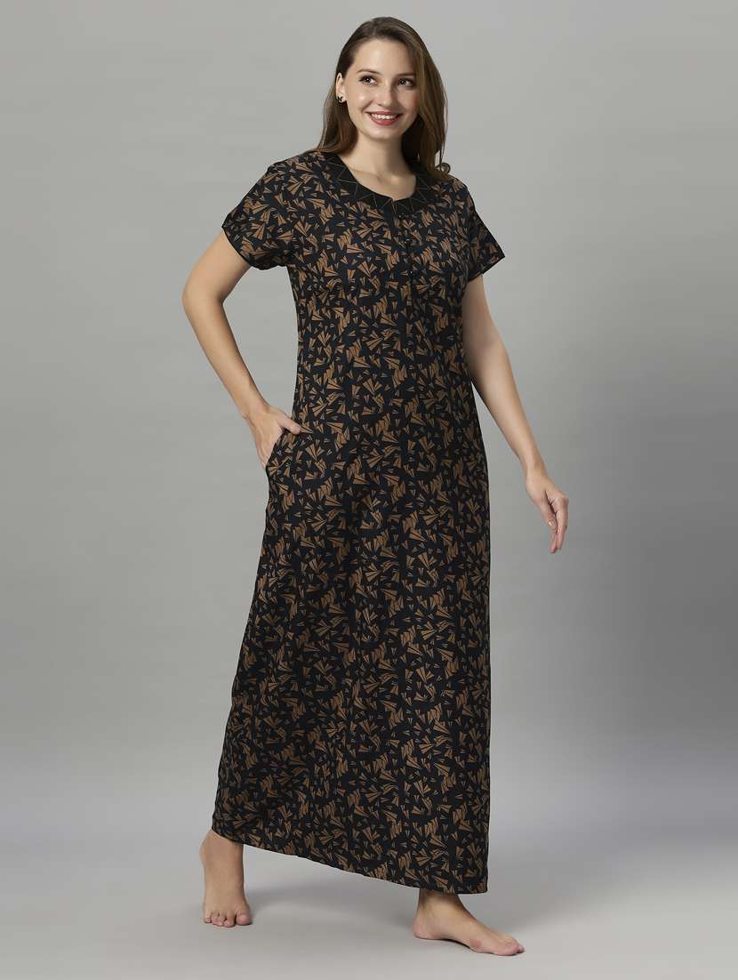 women printed round neck nighty - 21231939 -  Standard Image - 2