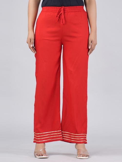 women straight fit stripes palazzo - 21231954 -  Standard Image - 0