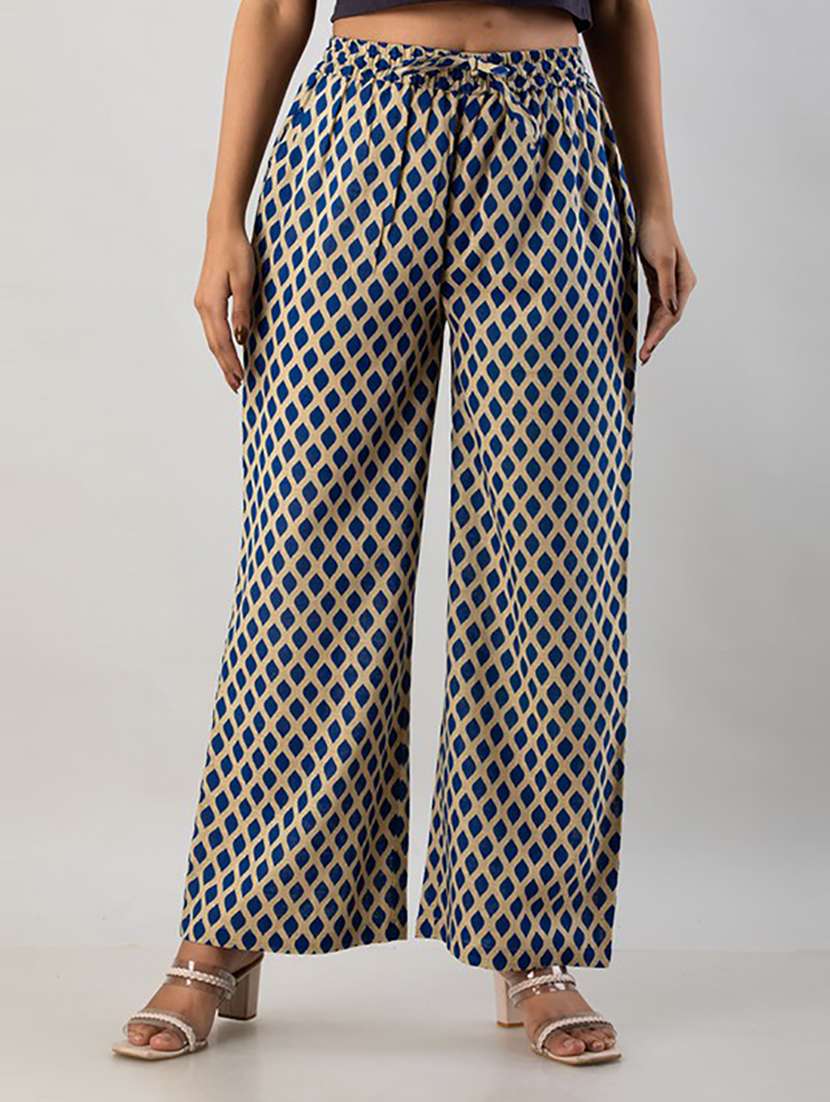 women flared fit printed palazzo