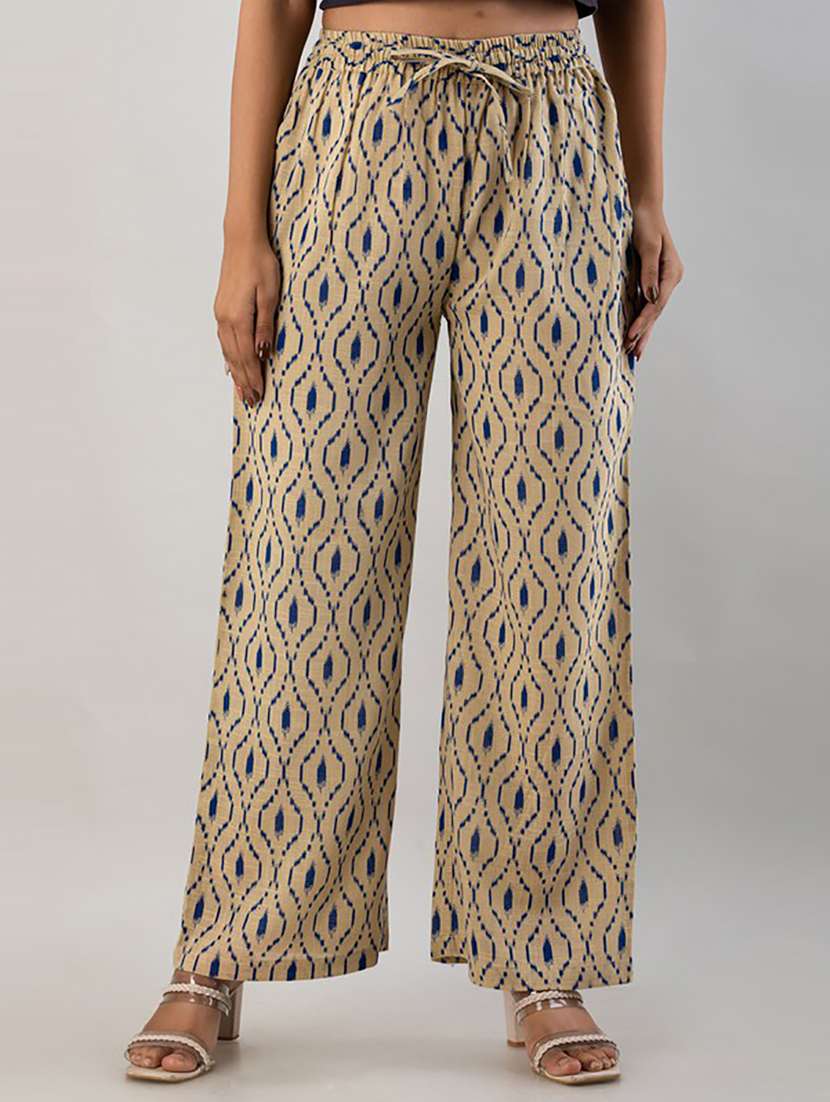 women straight fit printed palazzo