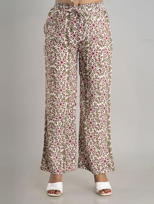 women straight fit printed palazzo - 21231983 - Standard Image - 0