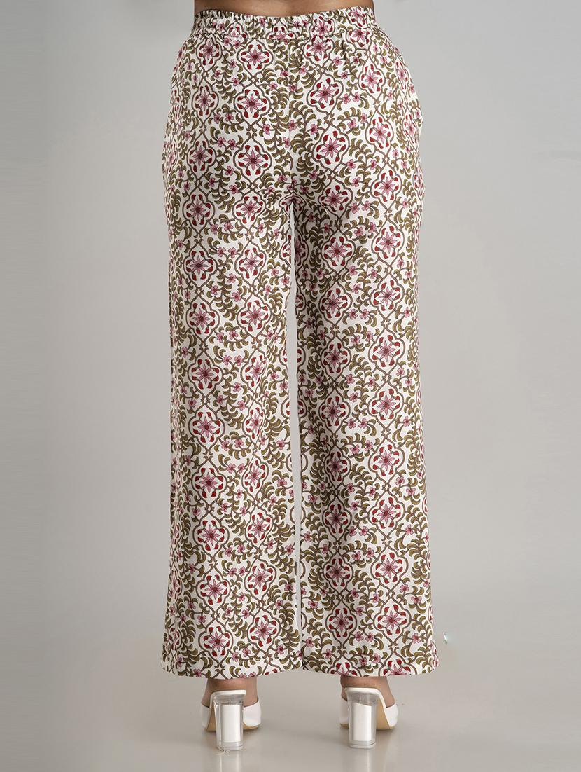 women straight fit printed palazzo - 21231983 - Standard Image - 2