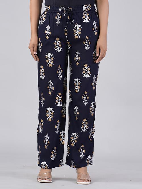 women straight fit printed palazzo - 21231991 - Standard Image - 0