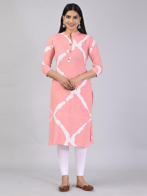 women three quarter sleeve printed straight kurta - 21232007 -  Standard Image - 0