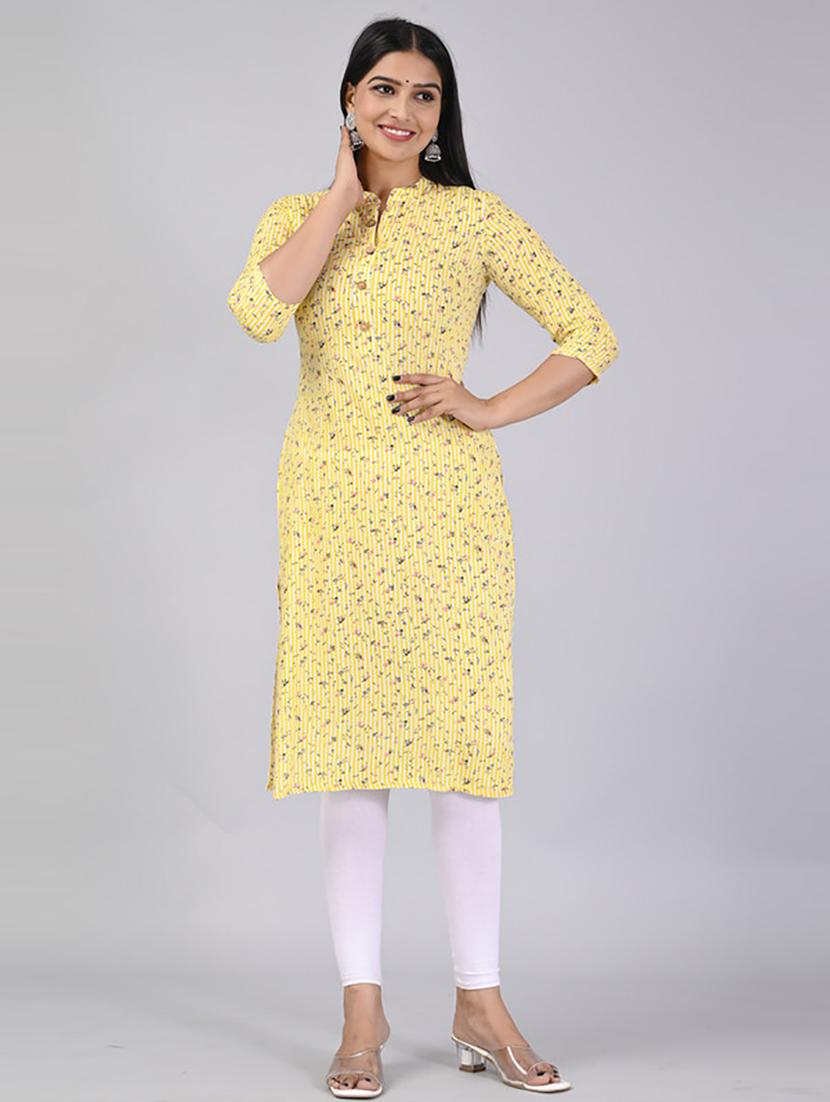 women three quarter sleeve printed straight kurta - 21232052 - Zoom Image - 0