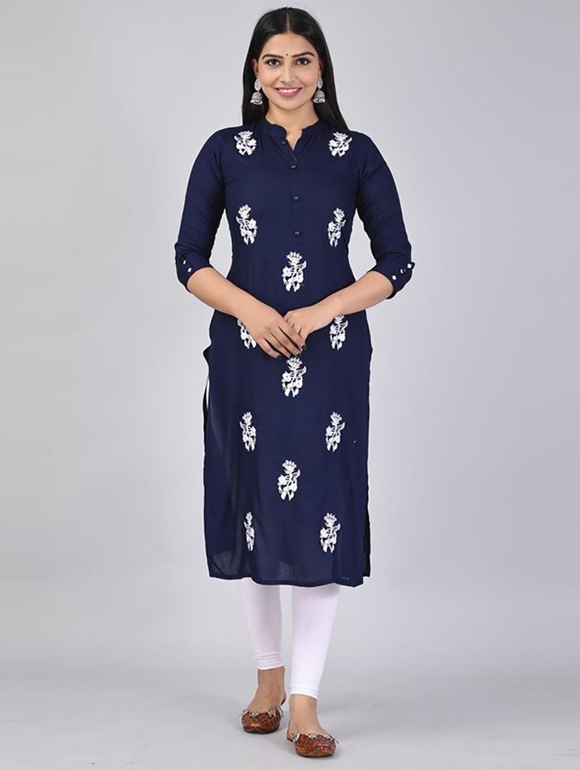 women three quarter sleeve straight kurta - 21232086 - Zoom Image - 0