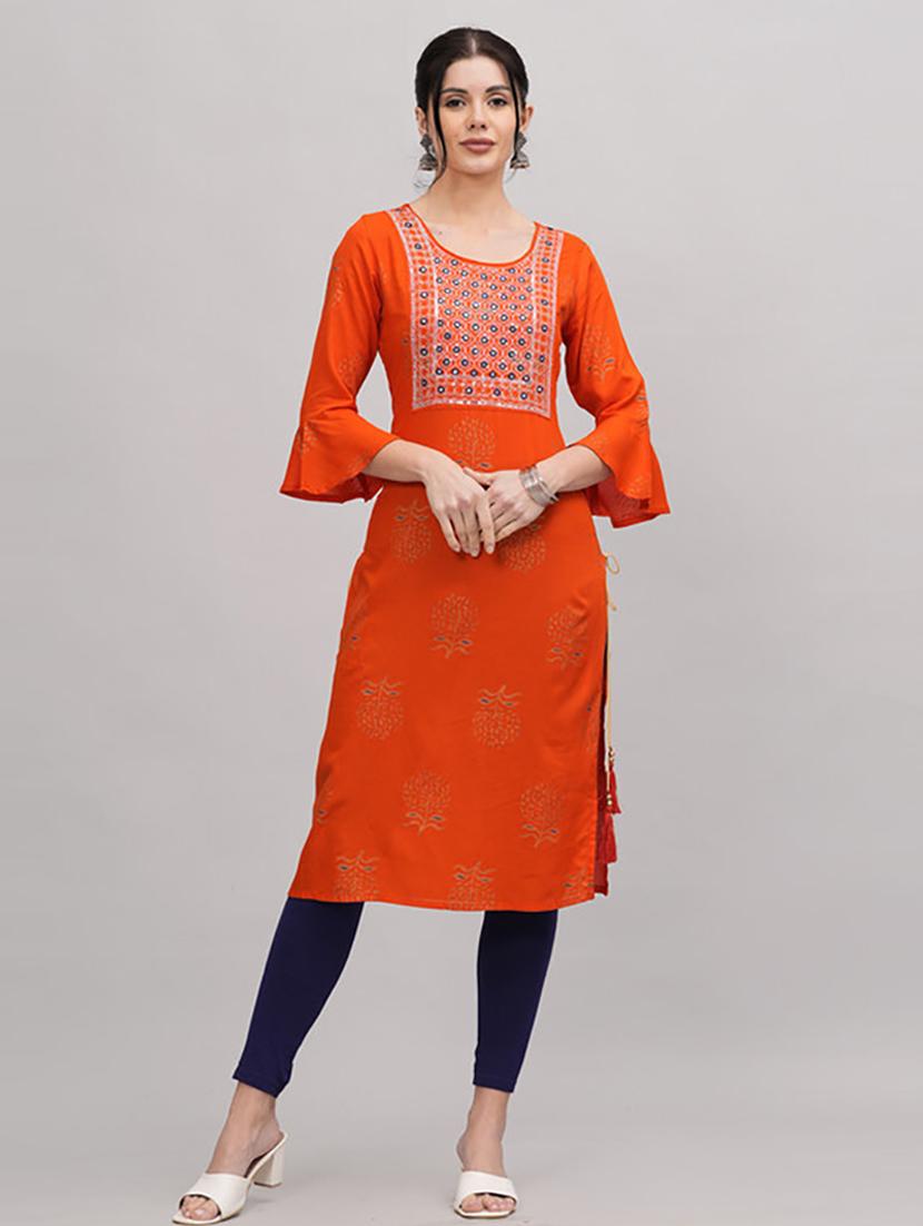 women three quarter sleeve straight kurta - 21232093 - Zoom Image - 0