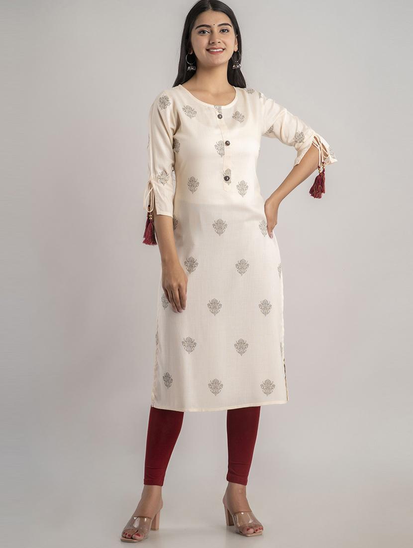 women three quarter sleeve straight kurta - 21232105 - Zoom Image - 0
