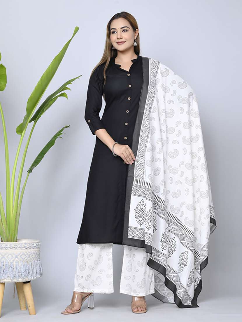 black solid kurta palazzo set 