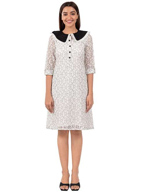 white cotton a-line dress - 21232926 -  Standard Image - 0