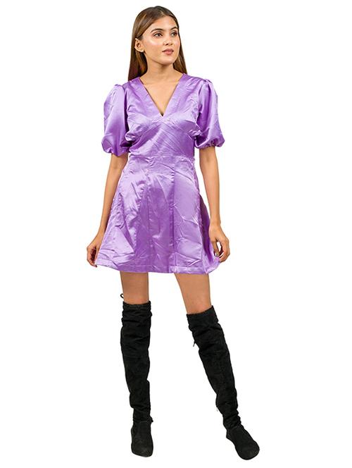 purple polyester a-line dress - 21232933 - Standard Image - 0