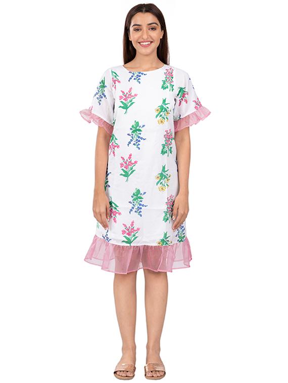 multi colored cotton aline dress - 21232946 - Zoom Image - 0