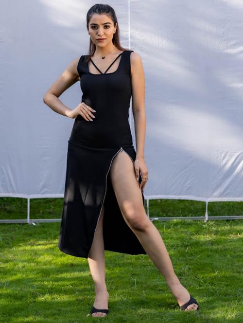 black polyester bodycon dress - 21232953 -  Standard Image - 0