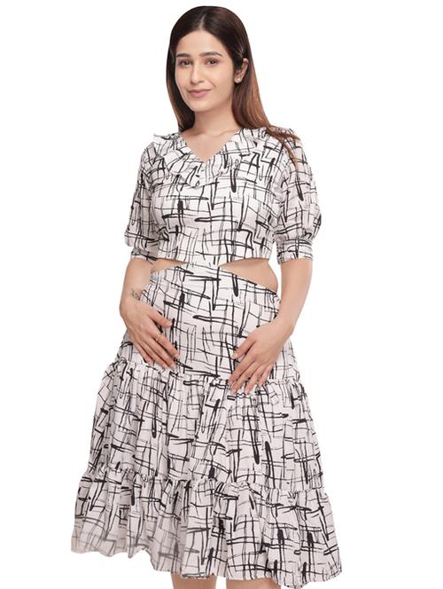 white polyester tiered dress - 21232956 -  Standard Image - 0