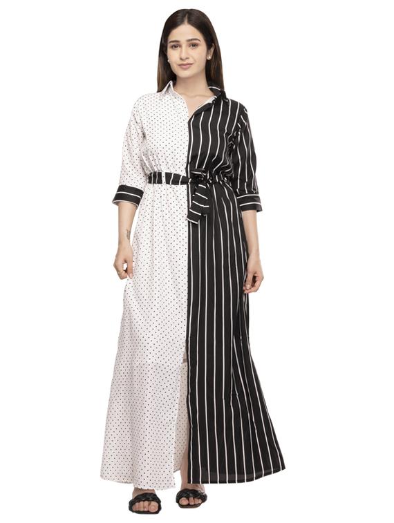 multi coloured polyester a-line dress - 21232961 -  Zoom Image - 0