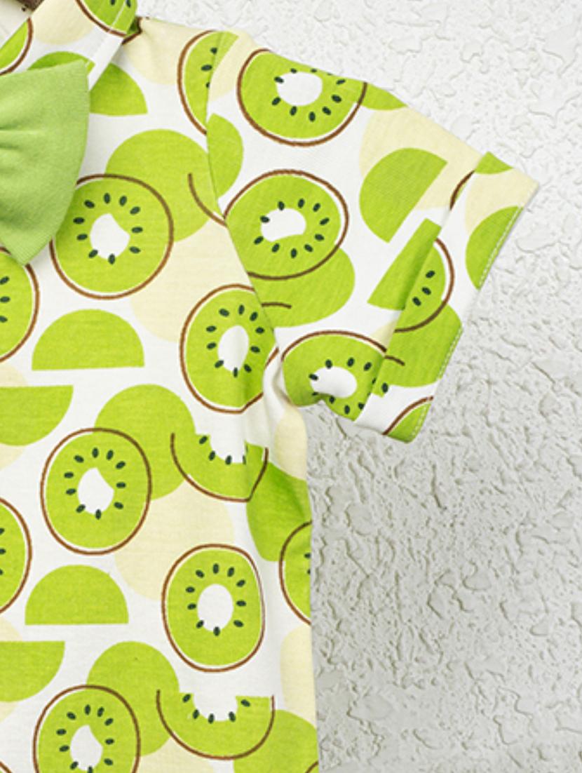 green cotton romper - 21232975 - Standard Image - 2
