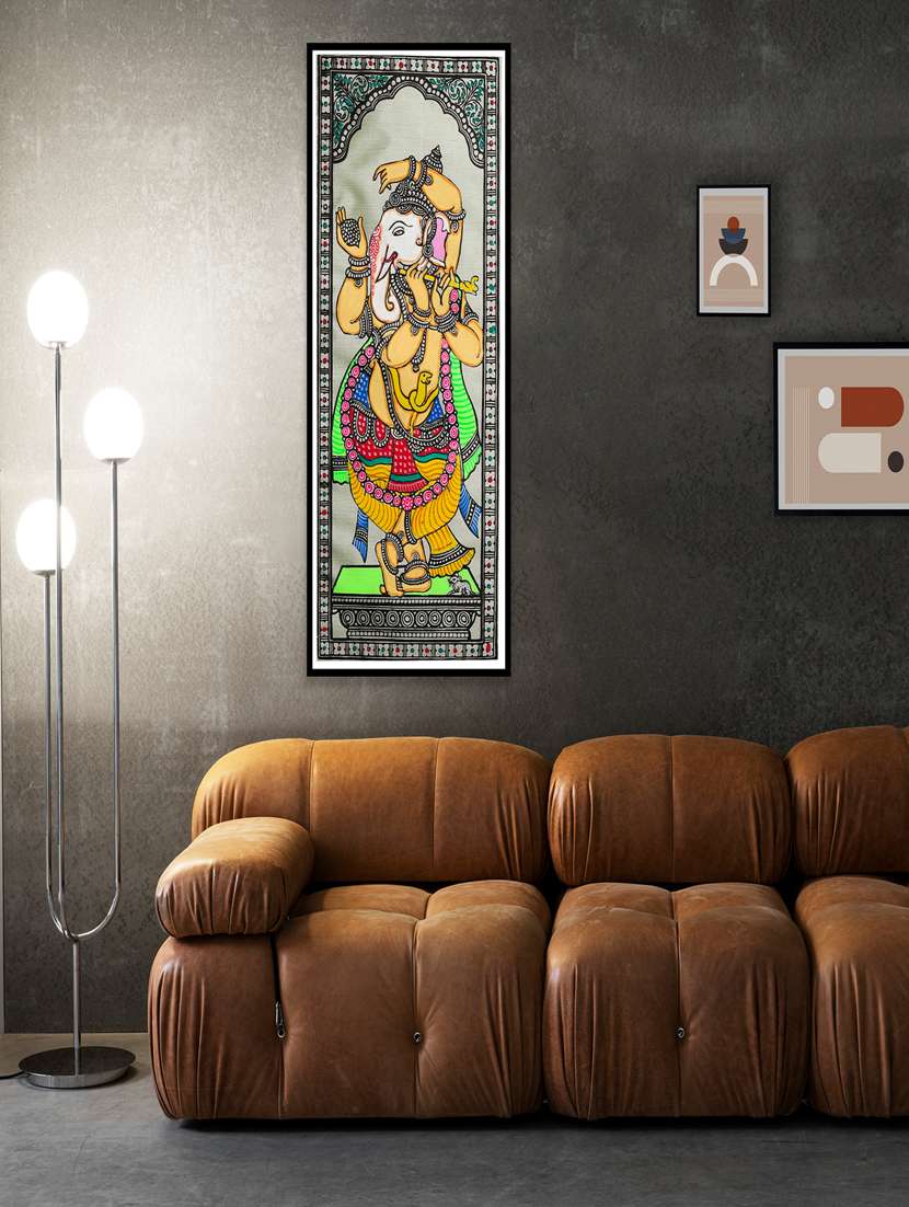 lord ganesh's flute unframed pattachitra wall art - 21233155 - Zoom Image - 0