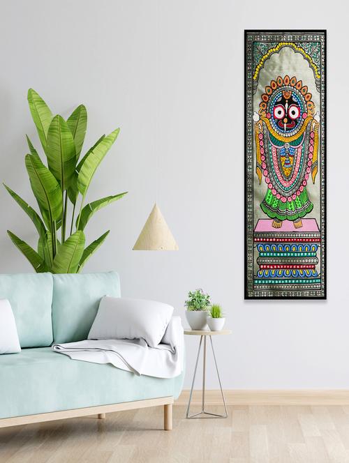 divine presence handmade lord jagannath unframed pattachitra wall art  - 21233156 -  Standard Image - 0