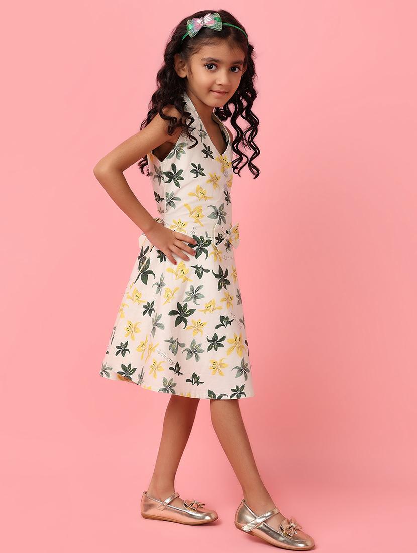 cream printed cotton frock - 21233249 - Standard Image - 2