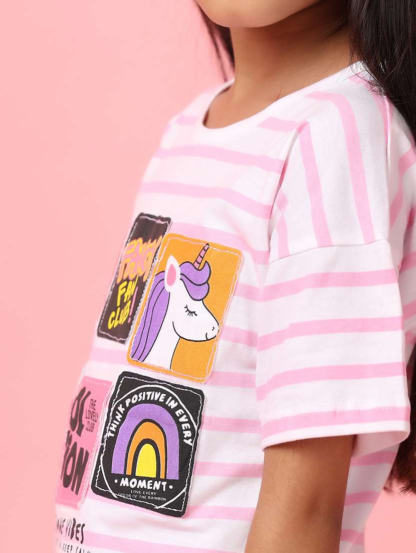 girls round neck printed tee - 21233274 -  Standard Image - 7