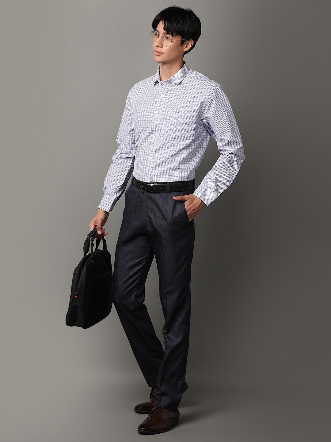 light blue poly cotton formal shirt - 21233298 - Standard Image - 2