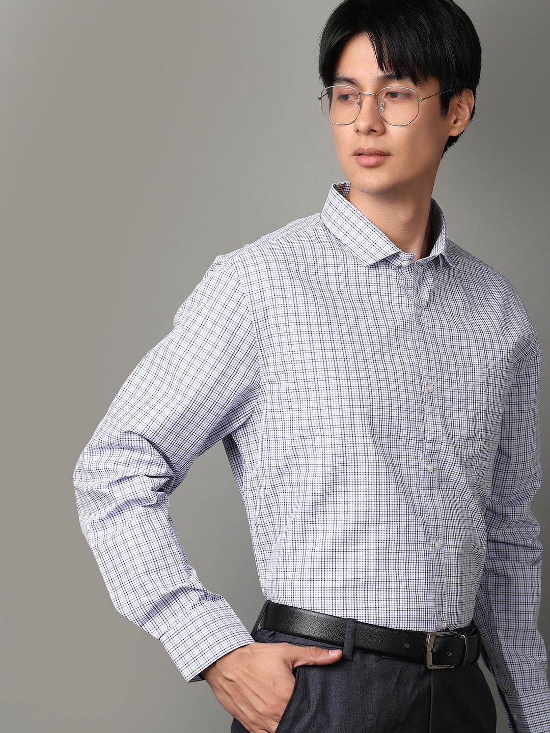light blue poly cotton formal shirt - 21233298 - Standard Image - 7