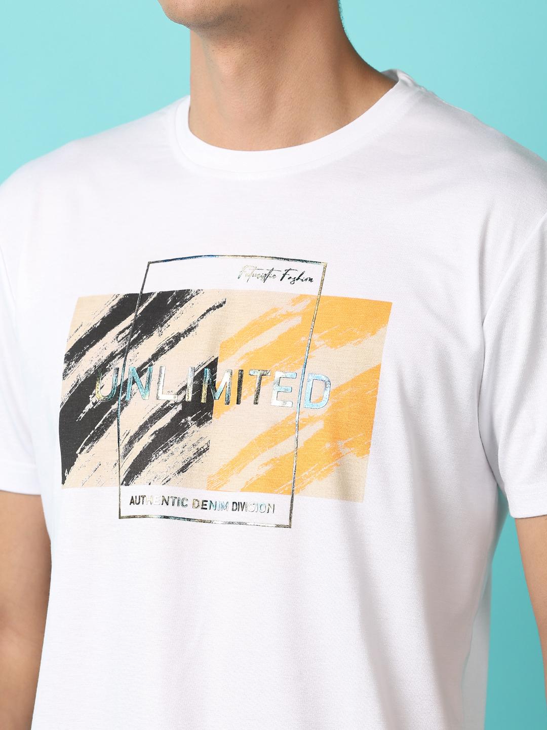 off white cotton front print tshirt - 21233334 - Standard Image - 7