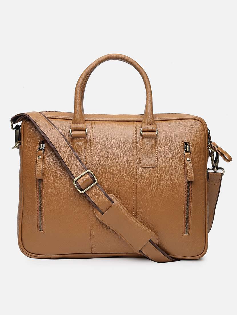 men solid lether laptopbag - 21235289 - Zoom Image - 0